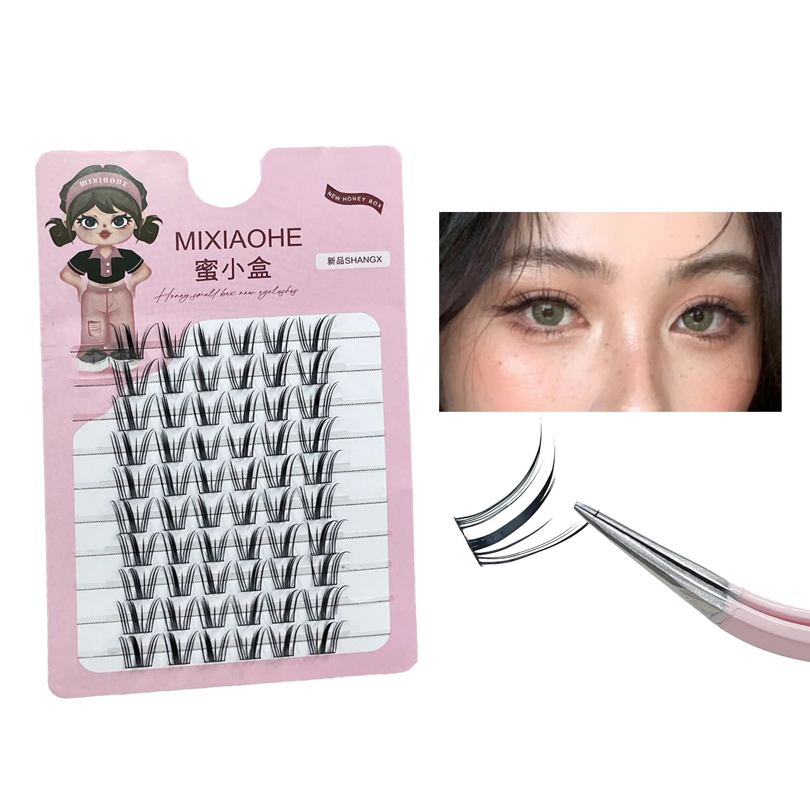 11-13cm No Need Glue Ultra-Light Strip False Eyelashes Self-adhesive C Curl Wispy Lash Extension Perfect for Girls Eye Makeup