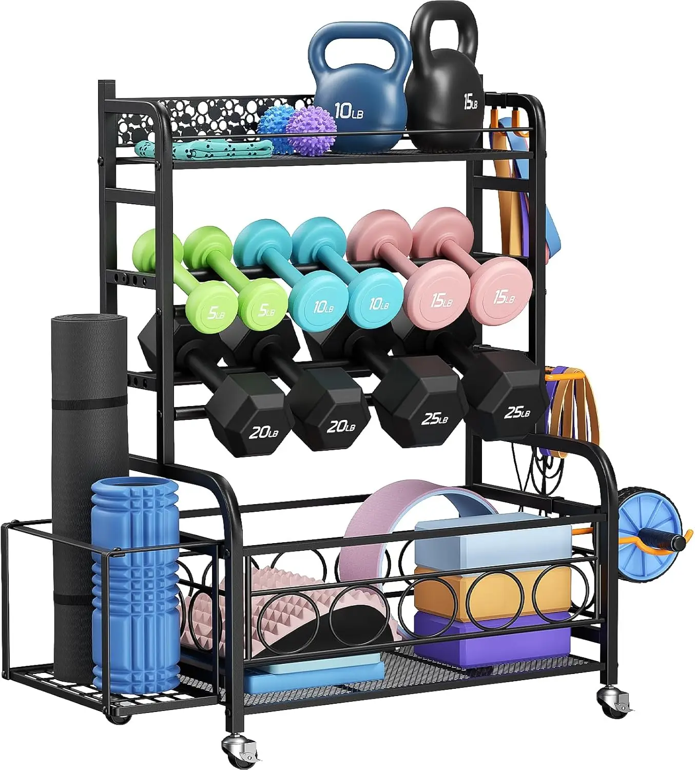 

Weight Rack for Dumbbells, Dumbbell Rack Weight Stand, VOPEAK Home Gym Storage Rack for Yoga Mat Kettlebells and Strength Traini