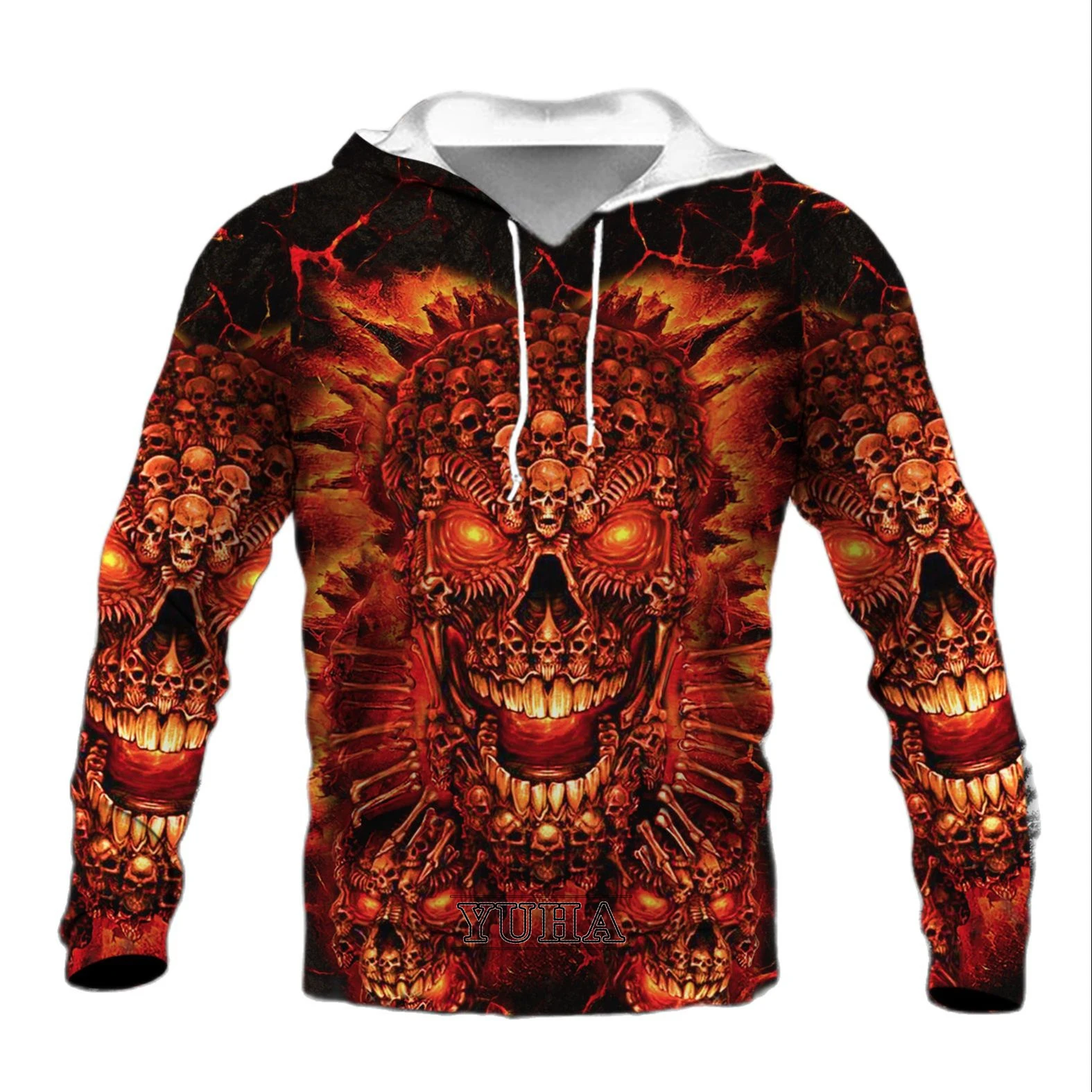 Mn Skull-Sweat à capuche pour hommes, chemise à capuche, respirante, imprimée en 3D, à commande légère, active, vêtements d'extérieur, automne