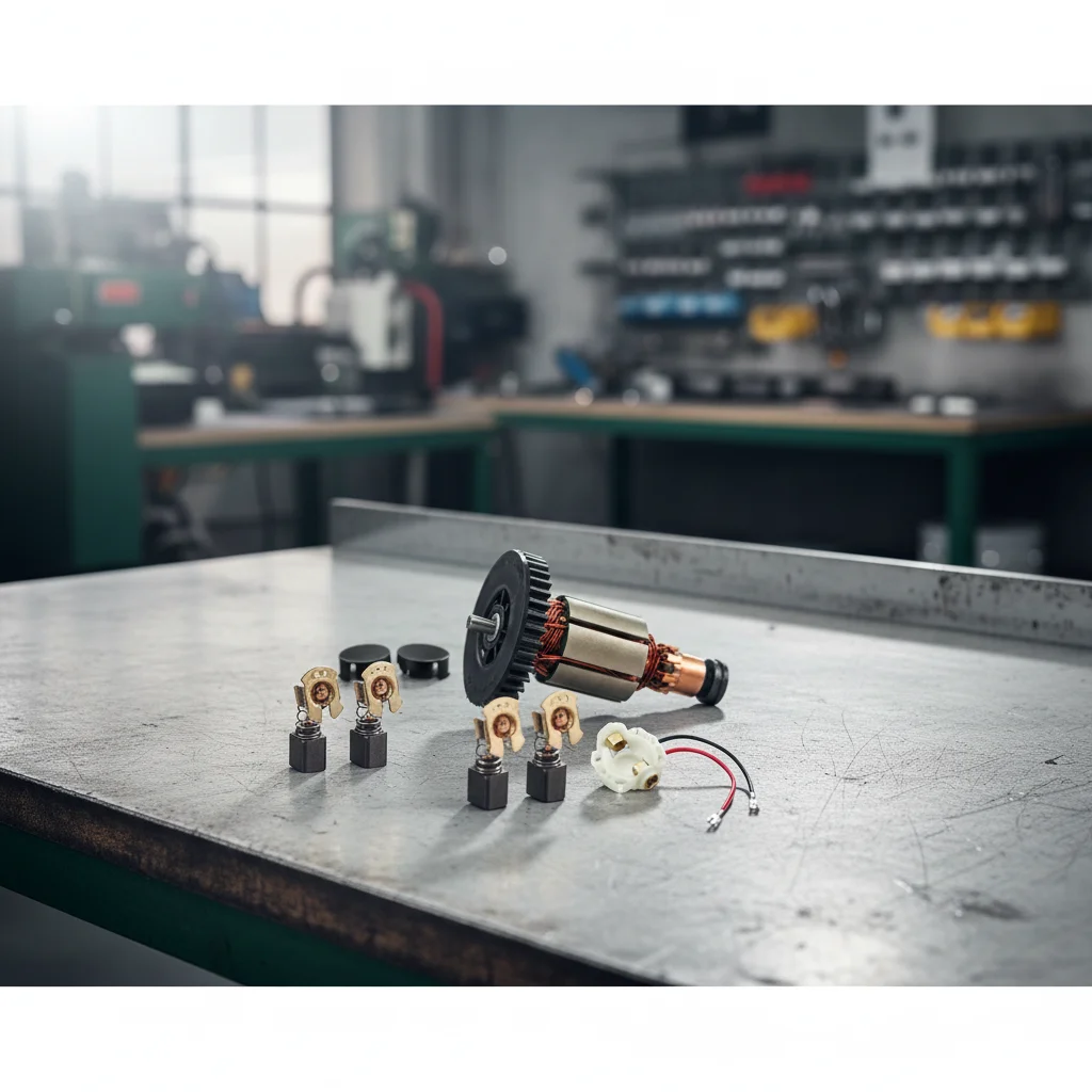 

1Set Angle Grinder Motor Armature BGA452 DGA452 Cordless Lithium Ion Armature 619218-8 Carbon Brush CB430 Power Tool Parts