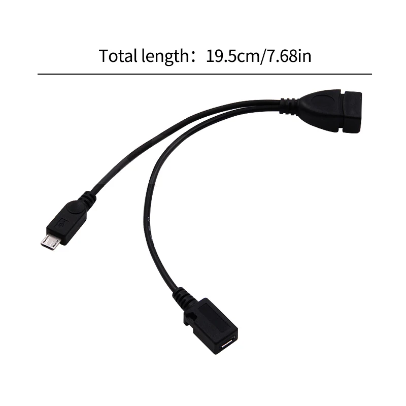 2 In 1 OTG Micro USB Host Power Y Splitter USB Adapter To Micro 5 Pin Male Female Cable For Fire Tv 3 Or 2nd Gen Fire Stick - view 4