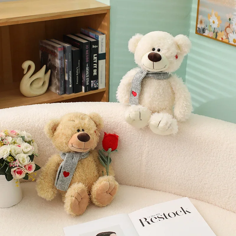 

Lovely Baby Bear Plush Toys Soft Cloud Cartoon Scarf Bear Doll Gentle Children Companion Doll Pretty Gift Romantic Party Decor