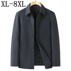 8XL 7XL 6XL High Quality New Brand Lapel Autumn Winter Mens Coats 2022 Wool Coat Men Fashion Jacket Solid Classic Windbreaker