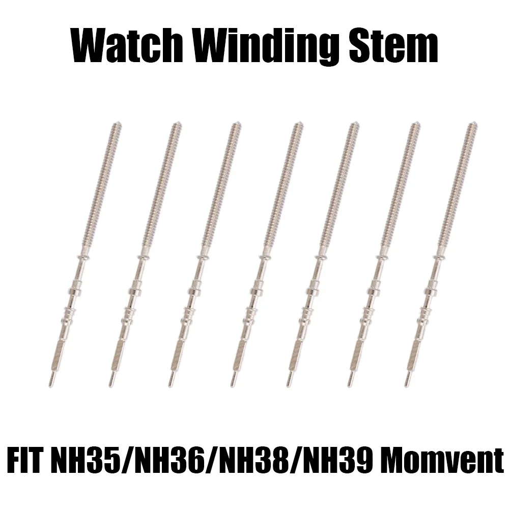 5PCS Watch Winding Stem Replacement Wrist watch Parts Accessories stainless steel crown kit NH35 NH36 Movement Repair Tool Parts