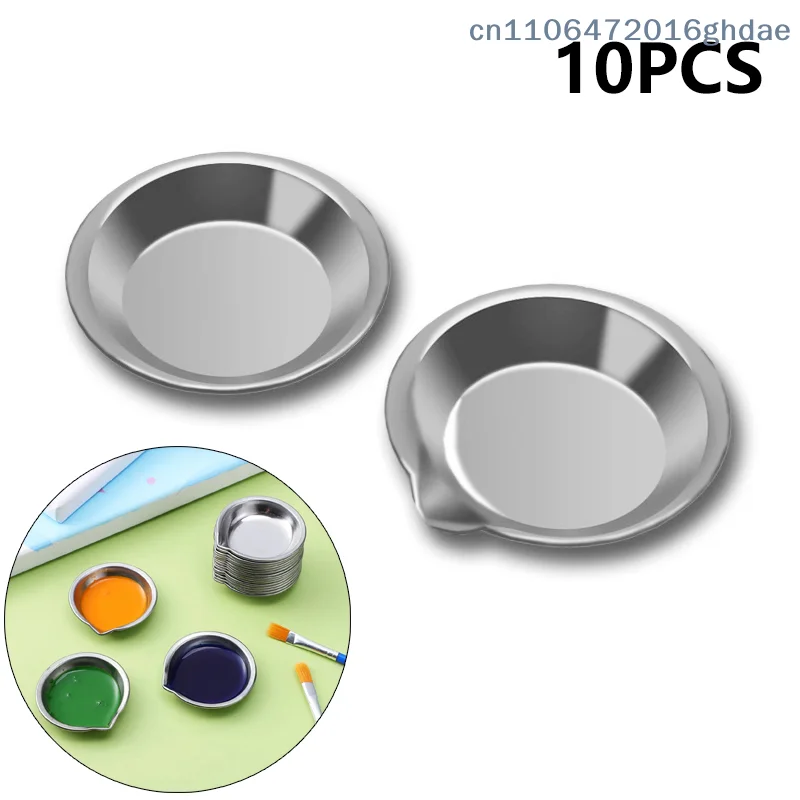10 Pcs Stainless Steel Painting Color Bowls Oil Paint Trays Paint Color Mixing Cups Color Mixer Children DIY Painting Tools