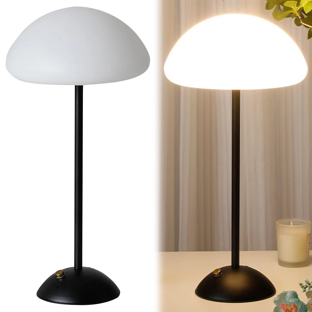 

Mushroom Table Lamp Cordless Night Light Portable Bedroom Lamp Nightstand Lamp for Bedroom Living Room