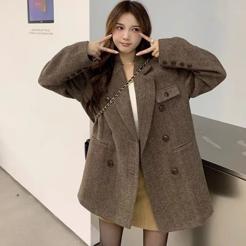 

Блейзеры женские с длинным рукавом свободные с зубцами модные корейские стильные осенне-зимние пальто офисные крутые универсальные для девочек для покупок новые