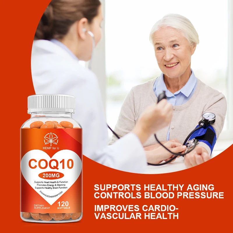 Super High Absorption Coenzyme Q10 Capsule COQ10 for Heart and Blood Vessel Cardiovascular Health for Old Man Heart Health