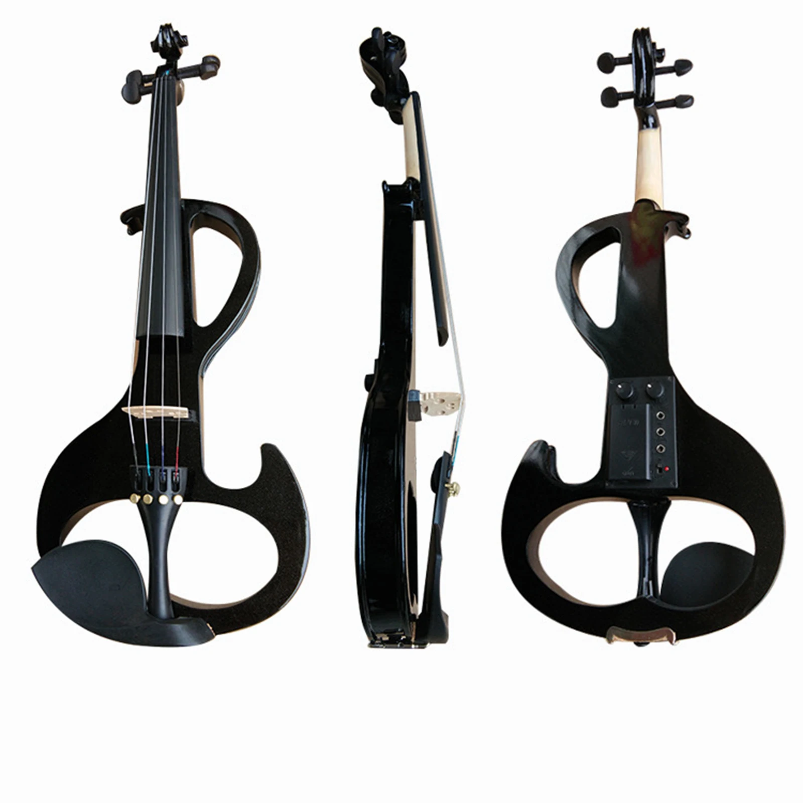 4/4 Size Electric Violin Set Stringed Instruments Violin Bow Musical Instruments Fiddle with Hard Case for Adults Violin Lover