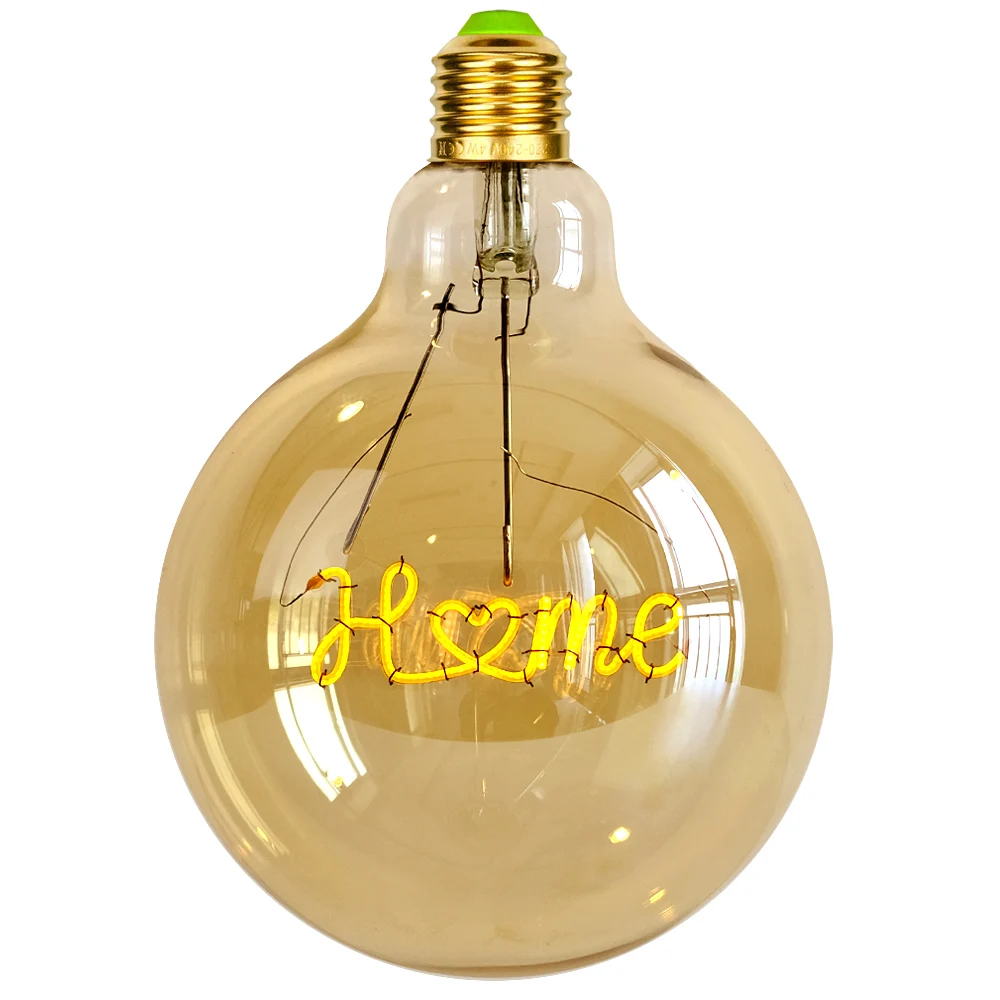 Imagem -03 - Tianfan G125 Lâmpada Led Vintage G125 Alfabeto Grande Vestido Amor Home Olá Edison Lâmpada Pingente 110v 220v E26 E27