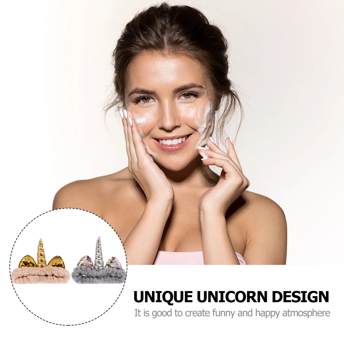 

2Pcs Unicorn Hairbands Cute Stylish Headwear for Party Makeup Sports Elastic Hairband Women Hair Accessories