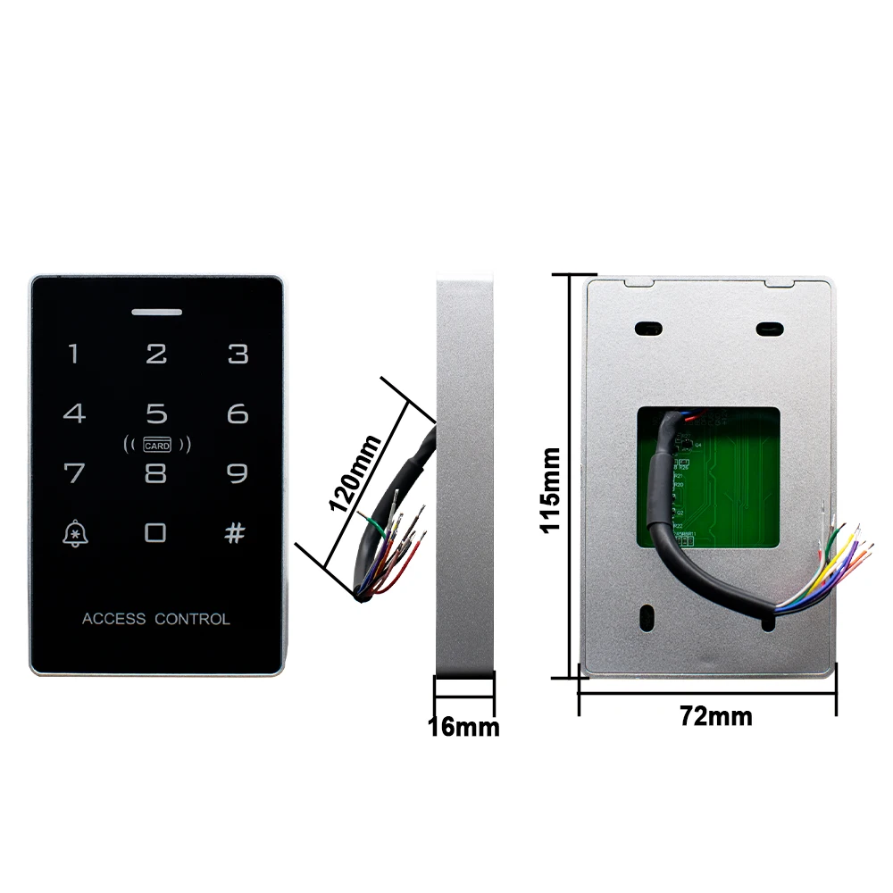 NFC Access ID/IC Control Keypad Waterproof Backlight Touch Screen RFID Proximity Card Password Unlock Reader 12000 User