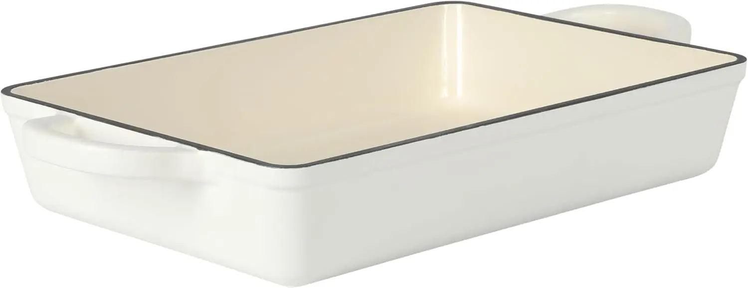 

13-Inch Enameled Cast Iron Lasagna Pan, Oven Safe Up to 500°F, Easy-Clean Matte Finish for Baking and Serving