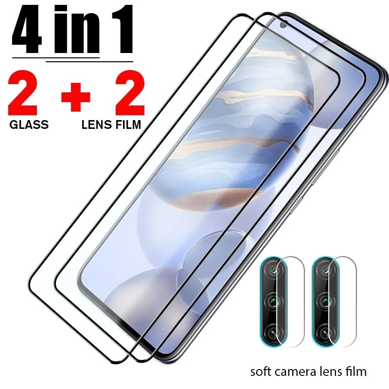 4 in 1 Tempered Glass For Honor 30 20 10 9 9X 10X Lite Pro 8X Camera Lens Film For Honor 30i 20i 10i Glass