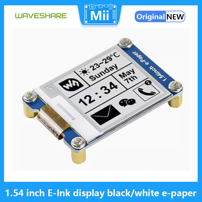 Waveshare 1.54นิ้ว E-Ink Display สีดำ/สีขาว E-กระดาษ200X200ความละเอียด SPI Interface,สำหรับ Raspberry Pi สนับสนุนการรีเฟรชบางส่วน