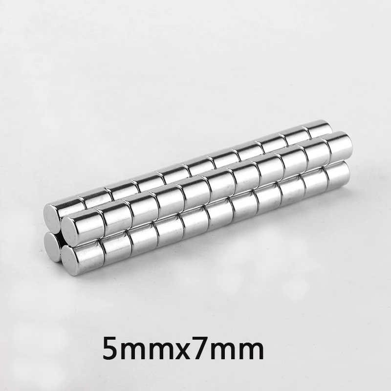 20 ~ 500PCS Aimants Au Néodyme 5x7mm Aimant Super Fort 5mm x 7mm Puissants Aimants Permanents Petit Aimant Rond 5*7mm