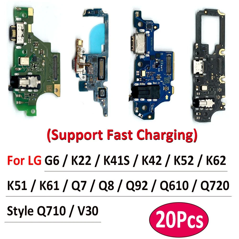 NEW USB Charger Connector Charging Port Micro Board For LG G6 K22 K41S K42 K52 K51 K61 Q7 Q610 Q8 Q92 Q720 Style Q710 V30