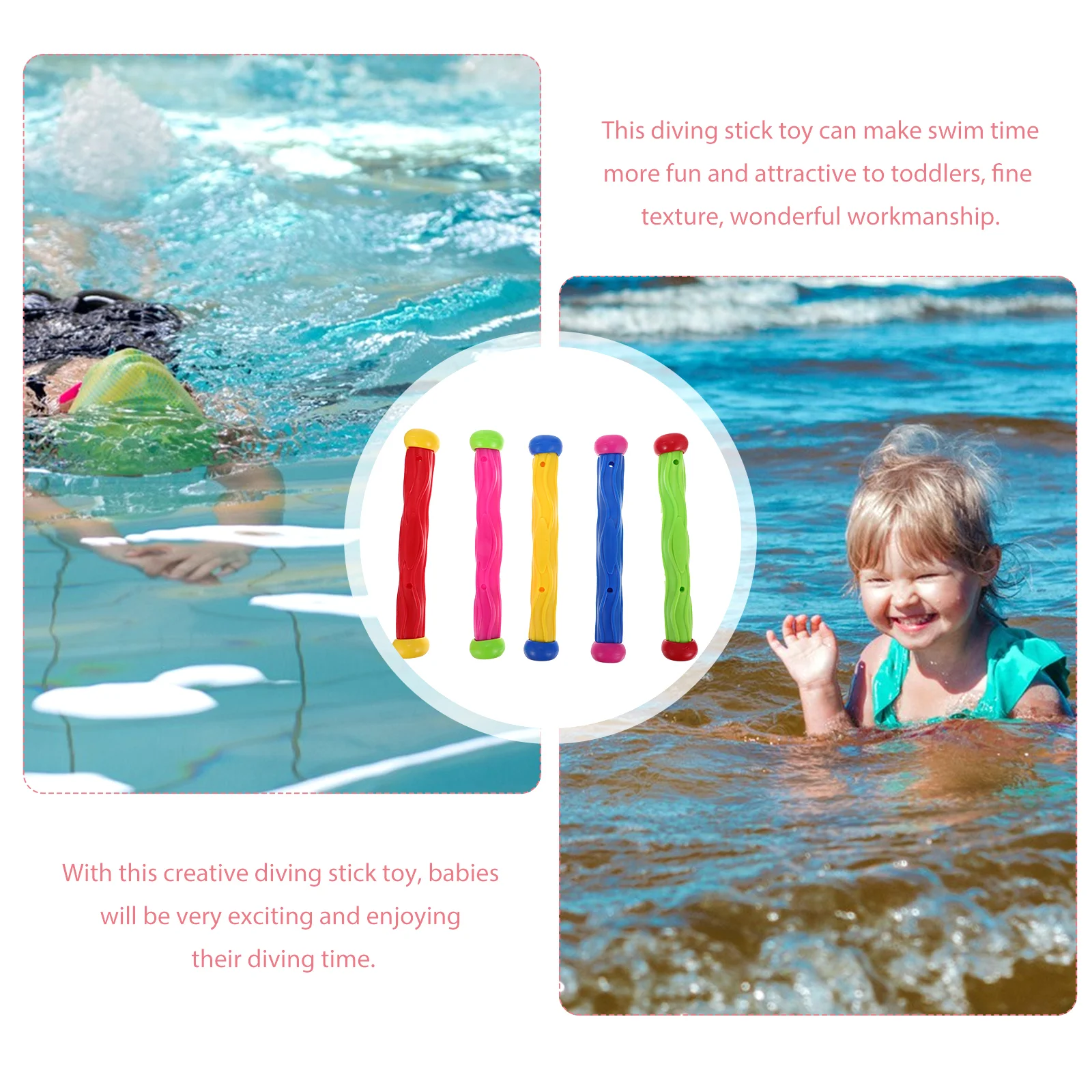 5 Pcs Water Toys for Kids Ages 4-8 Diving Childrens Dive Sticks Pool Seaweed