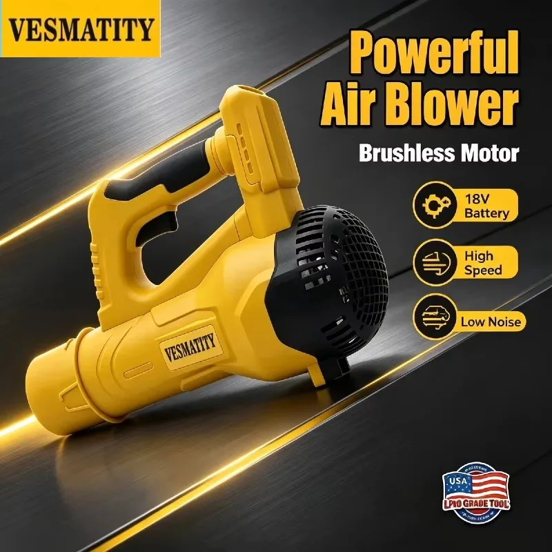 Vesmatity Cordless Leaf Blower Long Tube Garden Leaf Sweeping Tool Home Courtyard Snow Cleaner for 18V 20V Battery Pro Max Unit