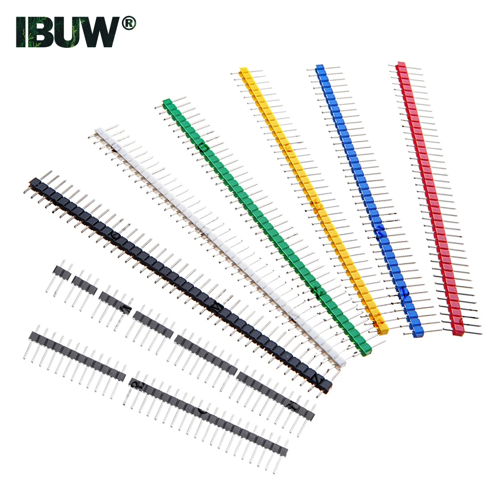 2.54mm 2/3/4/5/6/8/10/12/15/20/40Pin Single Row Male 2~40P Breakaway PCB Board Pin Header Connector Strip Pinheader For Arduino