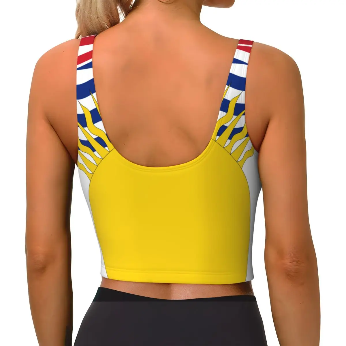 Flag Of British Columbia Canada Basic Tops Women Samba Sexy V-Neck Yoga Fitness Sports Tops