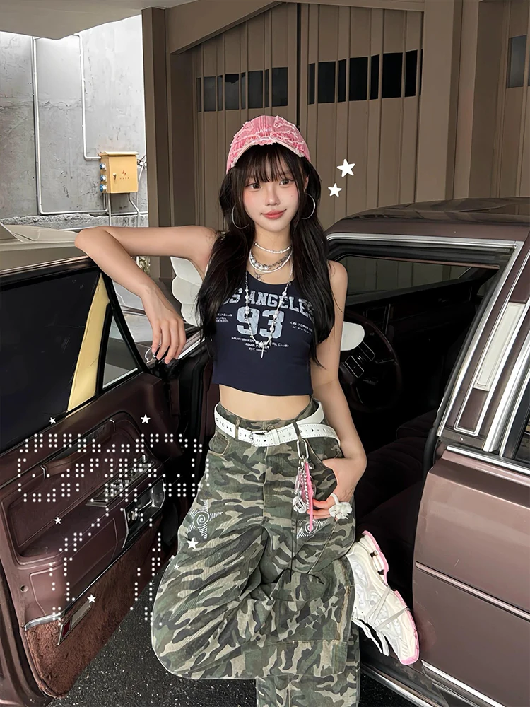 Gilet con cinturino per ragazza americana dolce e fresco, nuovo design estivo da donna, abbigliamento interno Svel Or, vestibilità comoda in cotone