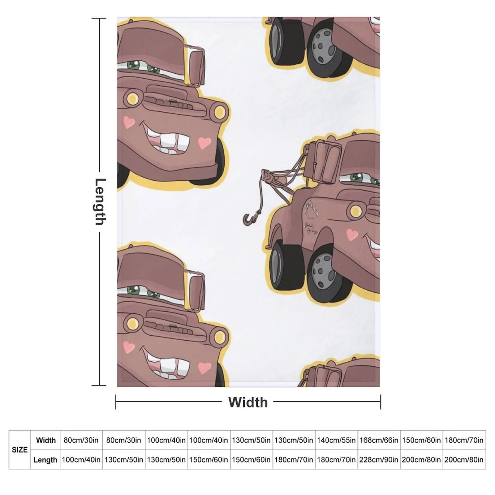 Tow Mater Kawaii Throw Blanket blankets ands Soft Beds Bed linens Flannel Blankets