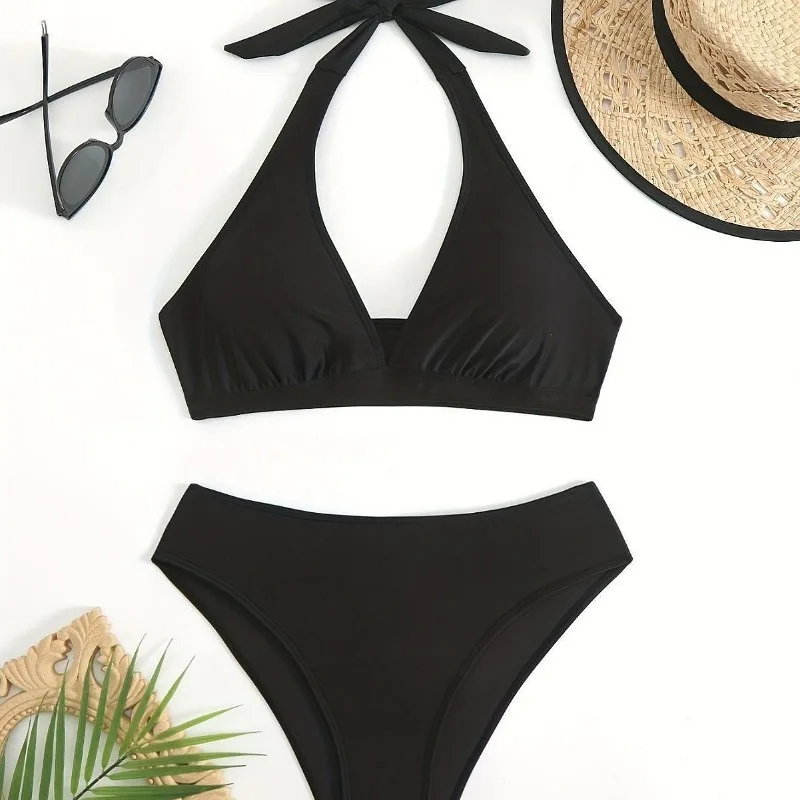 2026 New Tie Front Tankini Set Push Up Tummy Control Swimwear For Beach Pool Holiday Wear
