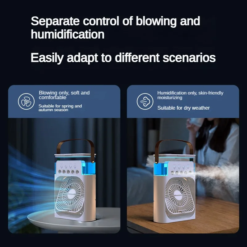 Вентилятор Xiaomi AIr, кондиционер, бытовой мини-охладитель воздуха, светодиодный ночник, портативный увлажнитель, вентилятор с регулировкой воздуха, домашний охлаждающий вентилятор