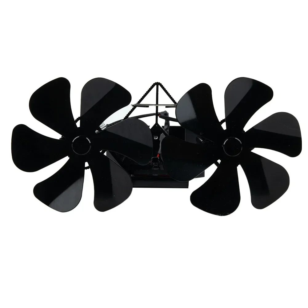 

Fireplace Fan Double Head 12 Blade Furnace Fan Wall Mounted Unpowered Quiet Fireplace Fan Winter Warm Home Heater