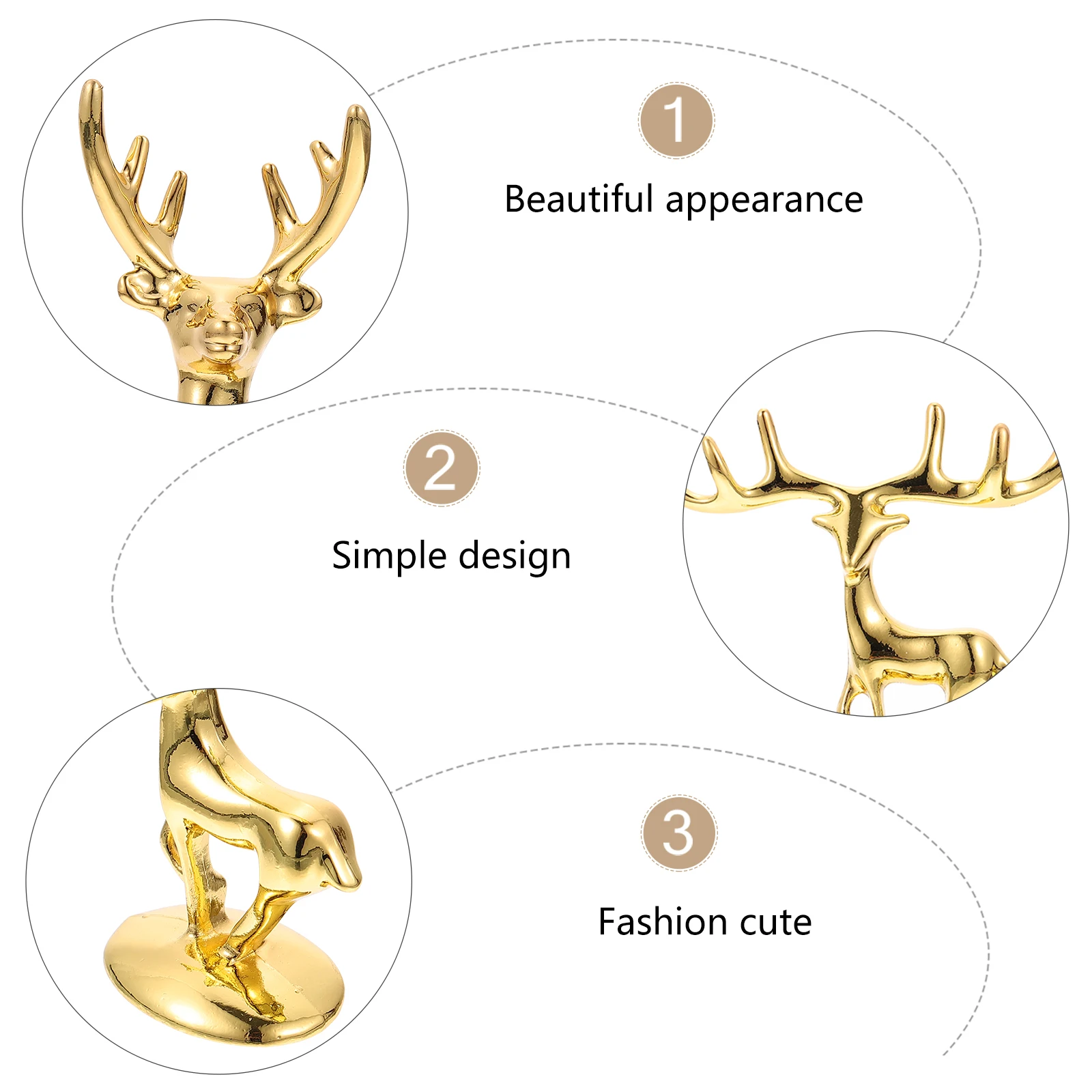 

4 PCS Elk Ornaments Animal Christmas Holiday Table Decor Creative Home Zinc Alloy Tabletop Elegant Deer Statue Decorations