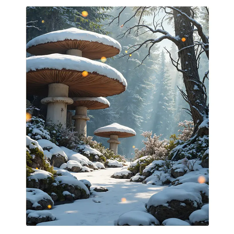 1 قطعة بطانية الفانيلا "حكاية خرافية الغابات مشهد الثلوج بطانية رمي مريحة"