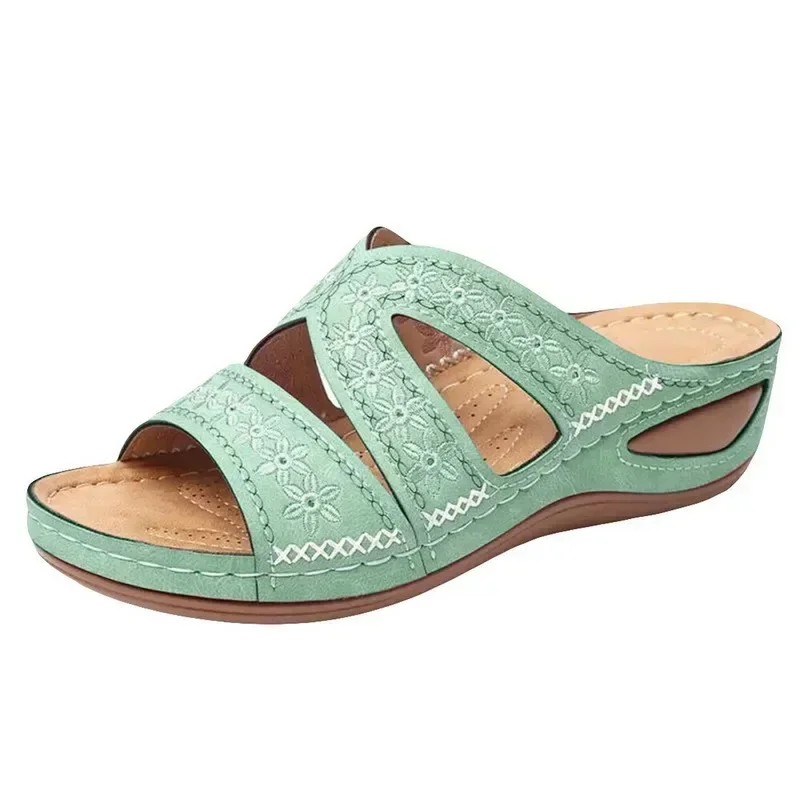Sommer 2026 Damen-Sandalen mit offenen Zehen, Retro Rutschfeste Leder-Freizeitsandalen, Modische Vielseitige Damensandalen – Detail 10