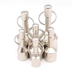 Silver Color Super Strong Metal Magnet Check Car Keys Keychain Split Ring Pocket Keyring Hanging Holder Portable Outdoor Tools