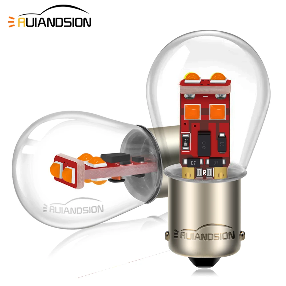 

Ruiandsion 1156 LED Bulb Ultra Bright Tail Brake Turn Reverse Lamp Universal 1157 BAY15D Replacement 10-30V for Truck Boat 2PCS