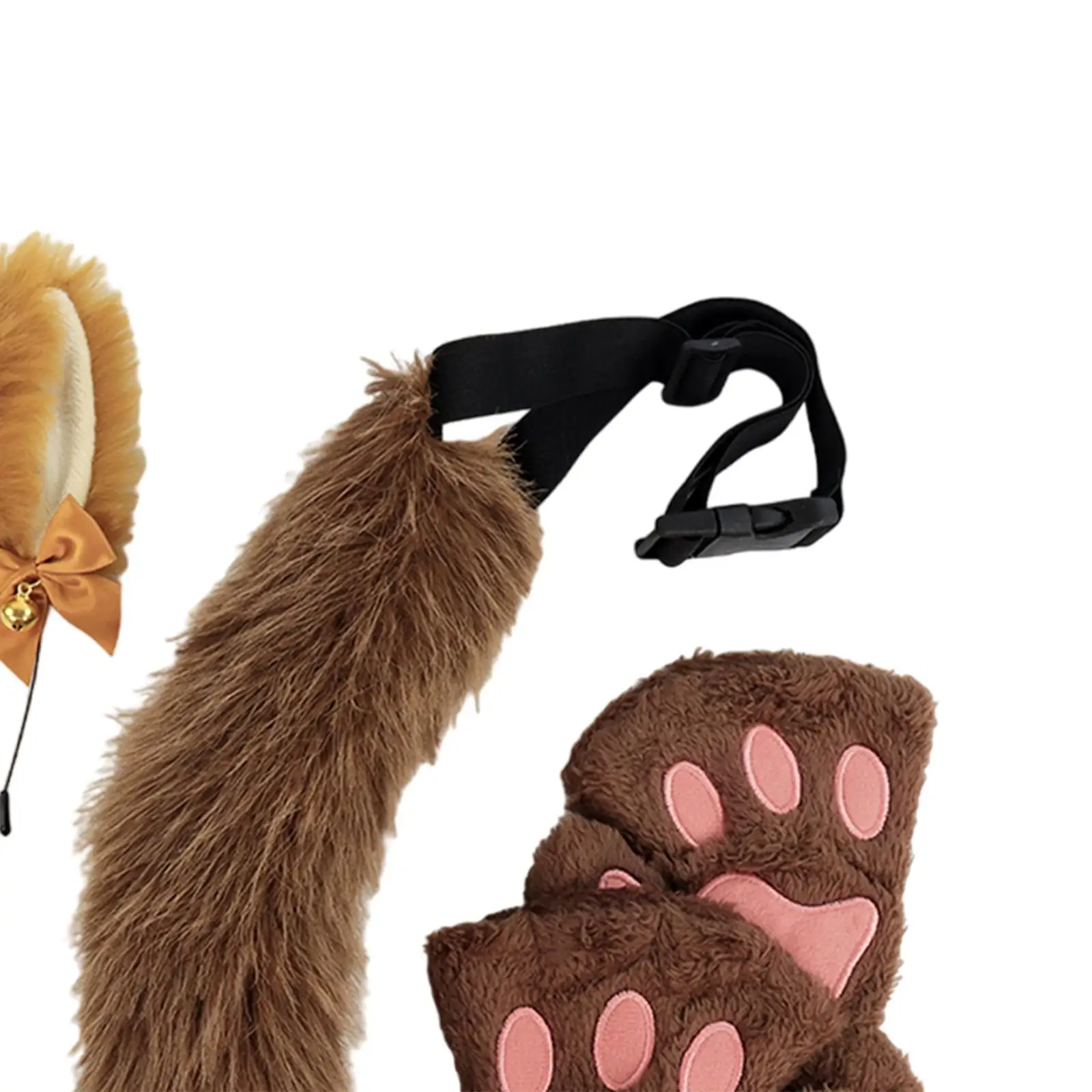 動物の耳カチューシャ テールセット アニメ コスプレ 愛らしい仮装 誕生日用