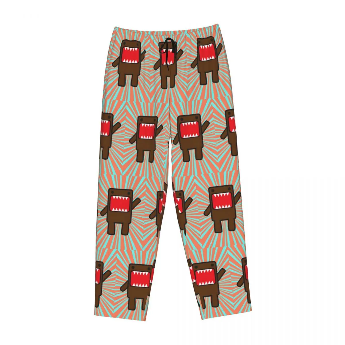Custom Womens Domo Kun Pajama Pants Printed Cartoon Sleep Sleepwear Bottoms with Pockets