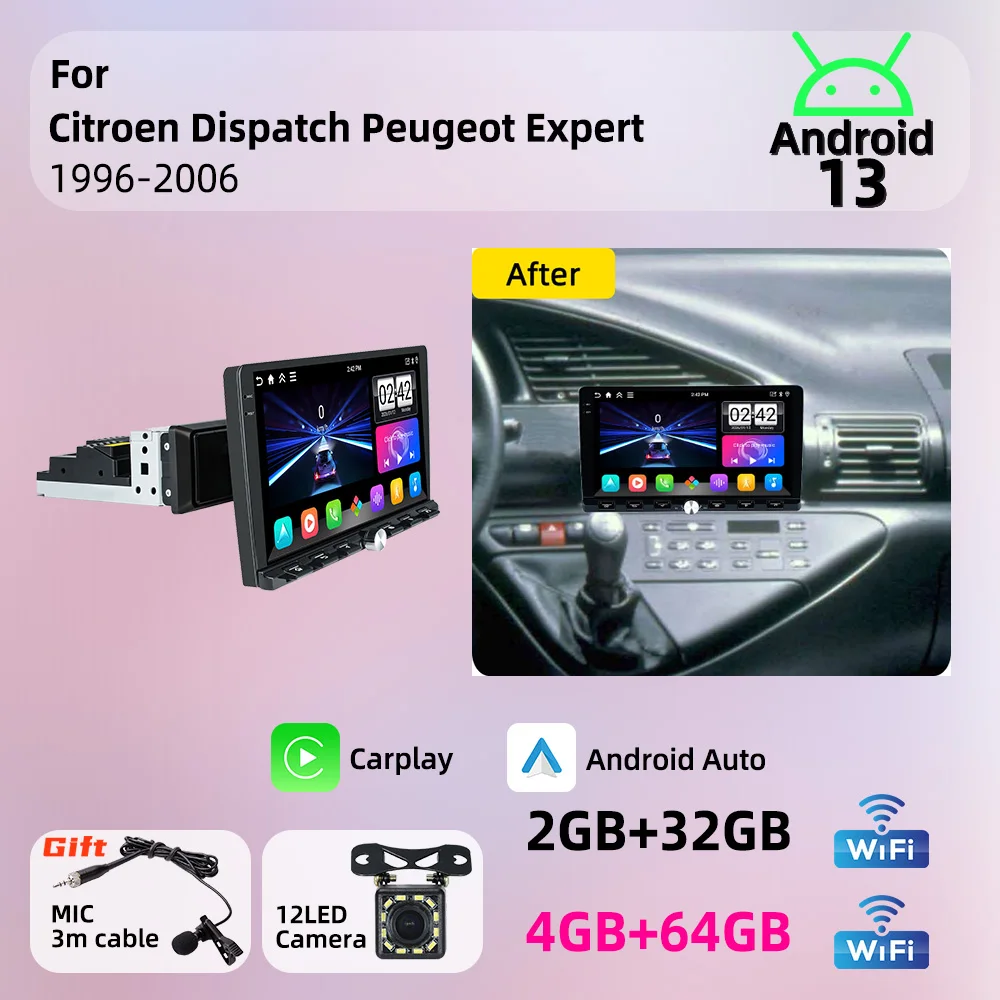 For Citroen Dispatch Peugeot Expert 1996-2006 Android 1Din Car Stereo 9
