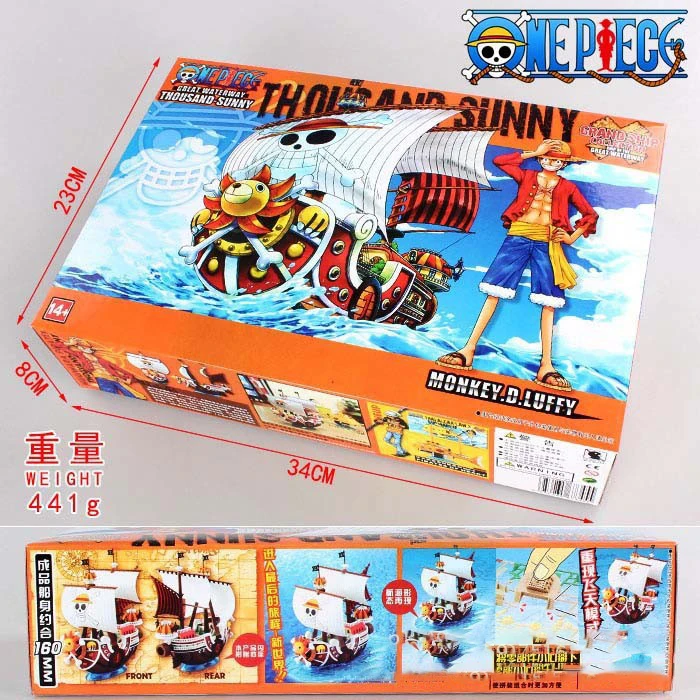 Anime One Piece Marine Pirate Boat Thousand Sunny Figurines Manga Statue Pvc Action Figure Collection Model Assembled Ship Toys