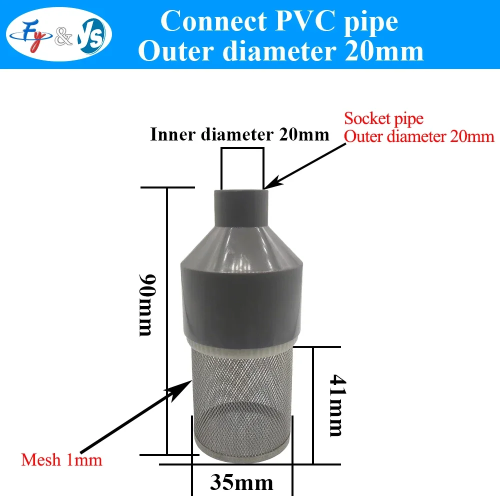 Stainless Steel Filter Connect PVC Water Pipe Mesh Washing Machines Garden Irrigation Aquarium Water Tank Pump Fittings 3/4
