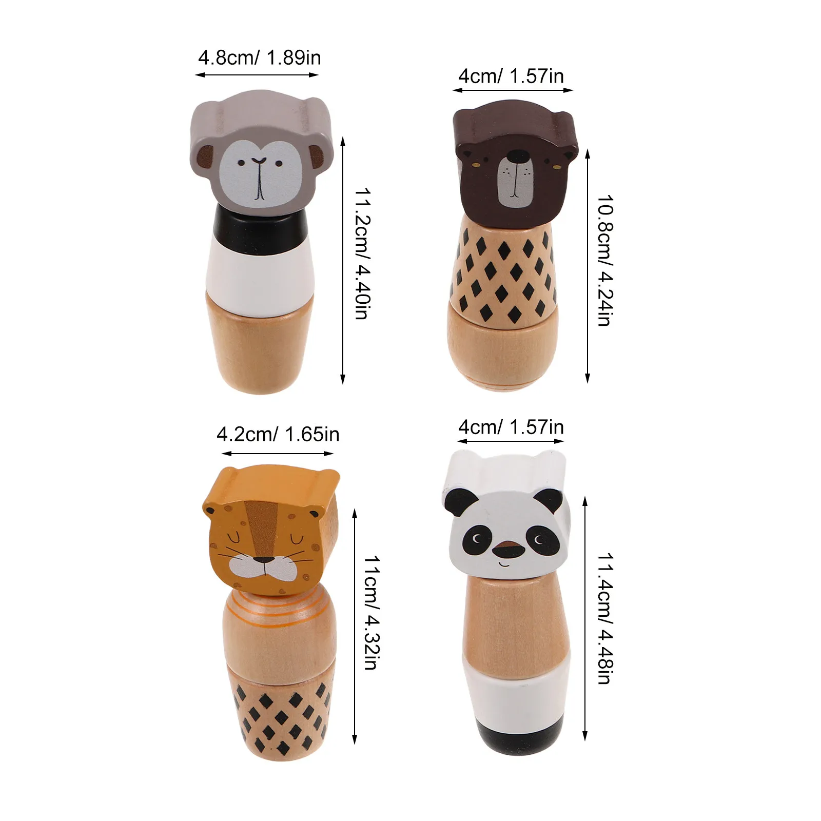 ของเล่นเสริมพัฒนาการเด็ก 4 ชิ้น: ตัวต่อสัตว์แบบมอนเตสซอรี่ ฝึกทักษะการเคลื่อนไหวอย่างละเอียด สำหรับเด็กเล็ก ฝึกการจับคู่สกรู