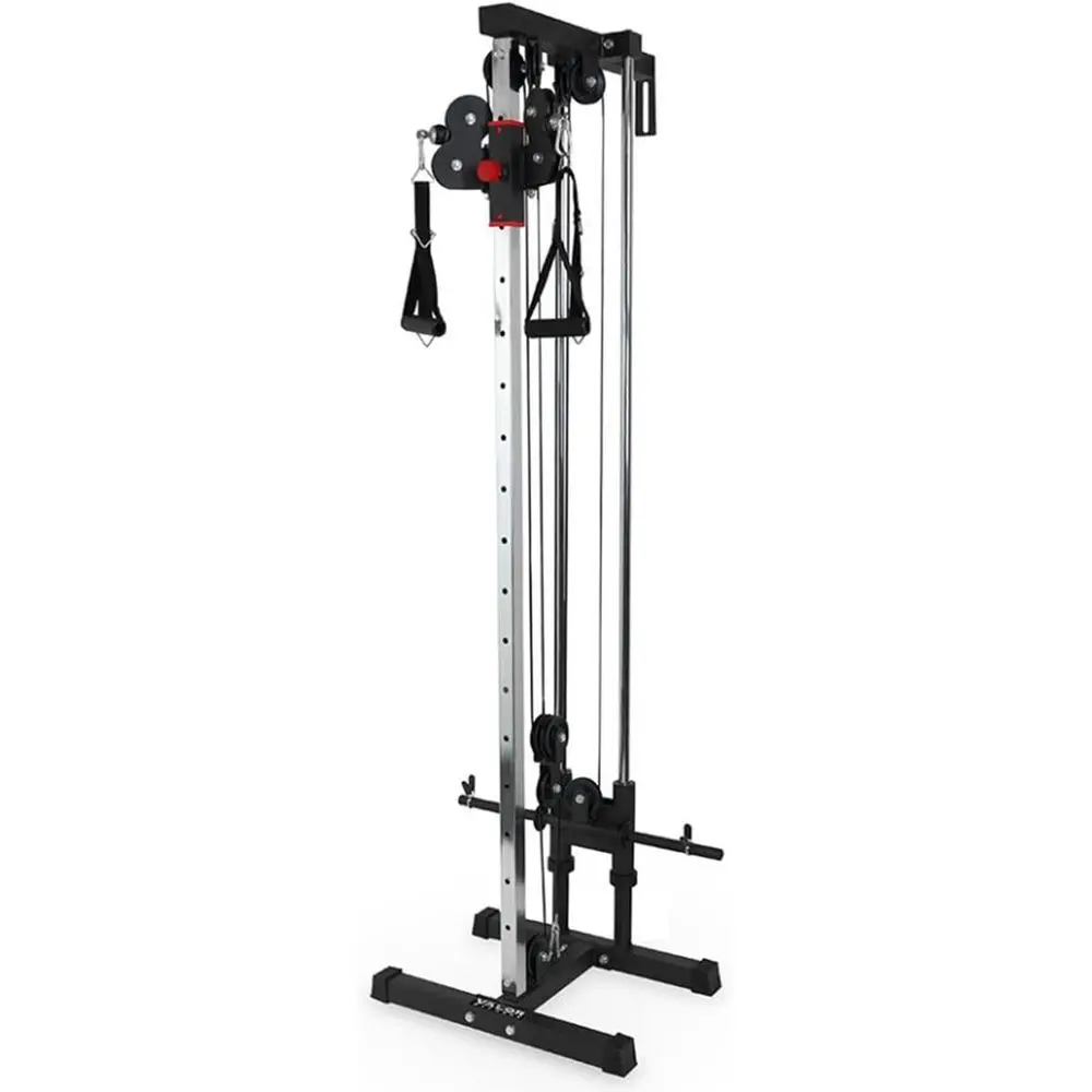 

Вертикальный кабельный тренажер с двумя роликами и регулируемой высотой для силовых тренировок в домашнем спортзале