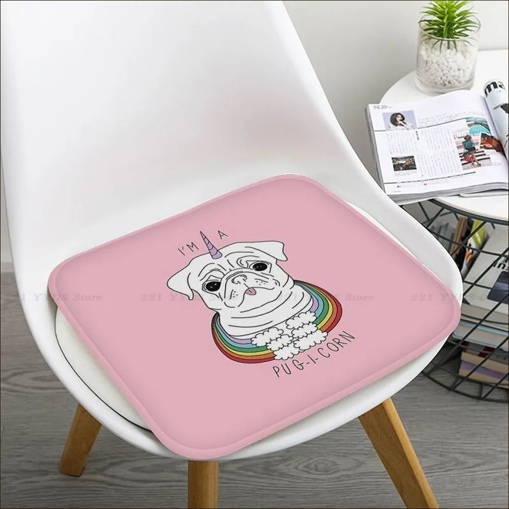 Pug Dog Cushion Mat European Chair Mat Soft Pad Seat Cushion For Dining Patio Home Office Indoor Outdoor Garden Decor Tatami