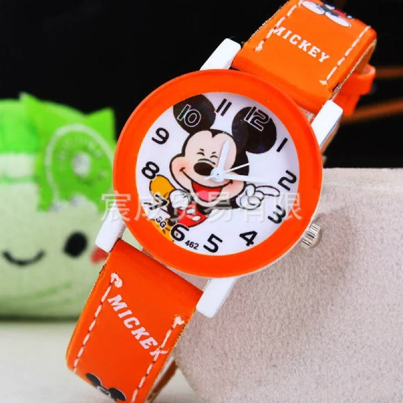 Luxus Kinder Uhr Cartoon Mickey Mode Quarzuhr Mädchen Armbanduhr Frauen Lederband Uhren Junge Männer Uhr Relogio feminino