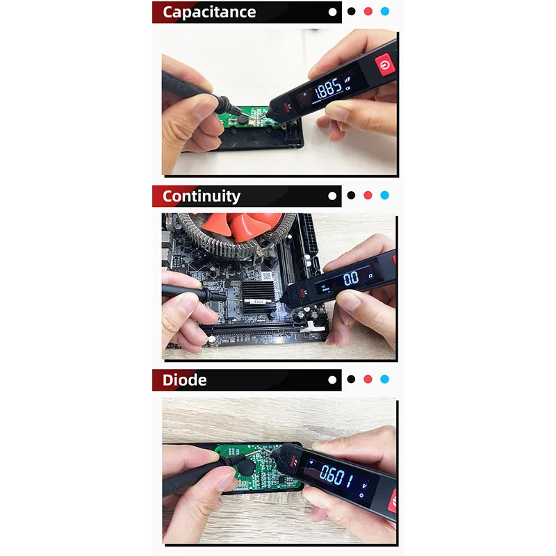 BSIDE Mini Digital Multimeter Smart Pen-Type EBTN LCD 6000 Voltmeter Capacitance Diode Voltage Tester for Electronic Repair