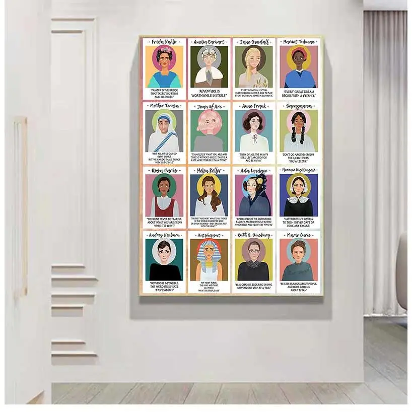 Affiche et impression d'art mural, peinture sur toile, affiches nordiques, images imprimées pour salon, grandes femmes puissantes dans l'histoire