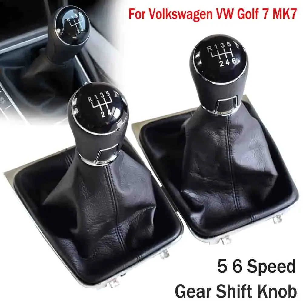 For VW Golf 7 A7 MK7 GTI GTD 2013 2014 2015 2016 2017 2018 Car 5 /6 Speed Gear Stick Level Shift Knob With Leather Boot