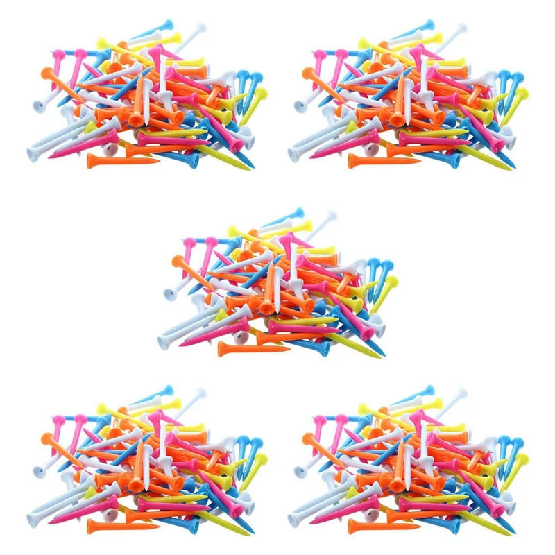 500 Pcs Golf Tees 54 Mm Plastic Mixed Color