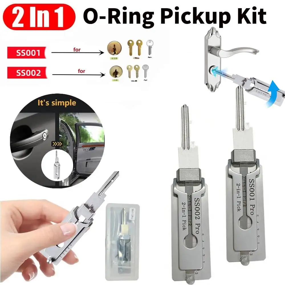 

2-in-1 Stainless Steel Key Decoder Precision Hook And Pickup Hand Tool Lock Decoder Maintenance Repair Kit