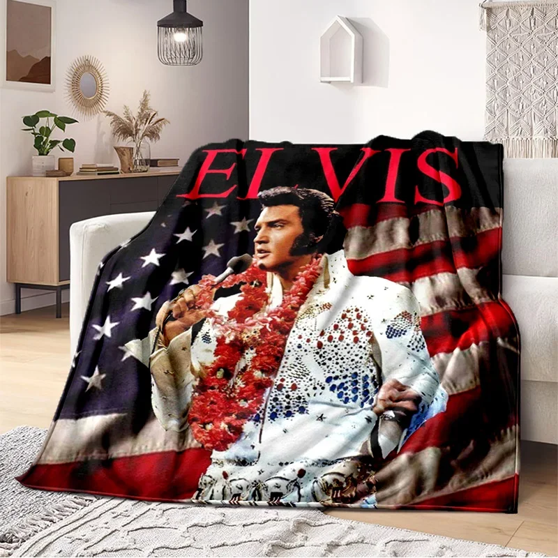 Fun custom rock star Elvis-Presleys blanket art DIY blanket four seasons home thin sofa cover office casual warm blanket.